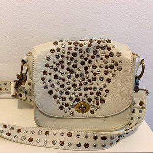 Free People White with Studs Crossbody Bag